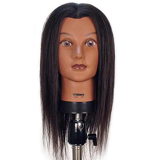 Whitney 19" Ethnic 100% Human Hair Cosmetology Mannequin Head by Celebrity