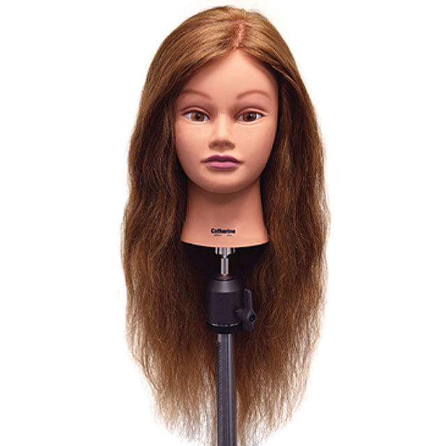 Catherine 26" Auburn 100% Human Hair Cosmetology Mannequin Head by Celebrity