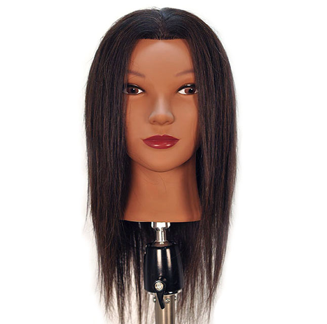 Malika 19" Ethnic 100% Human Hair Cosmetology Mannequin Head by Diane