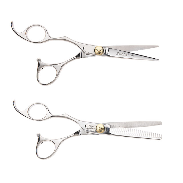 Silk Cut 5 3/4" Left-Handed Hair Cutting Shears and 6" Thinners Set by Olivia Garden