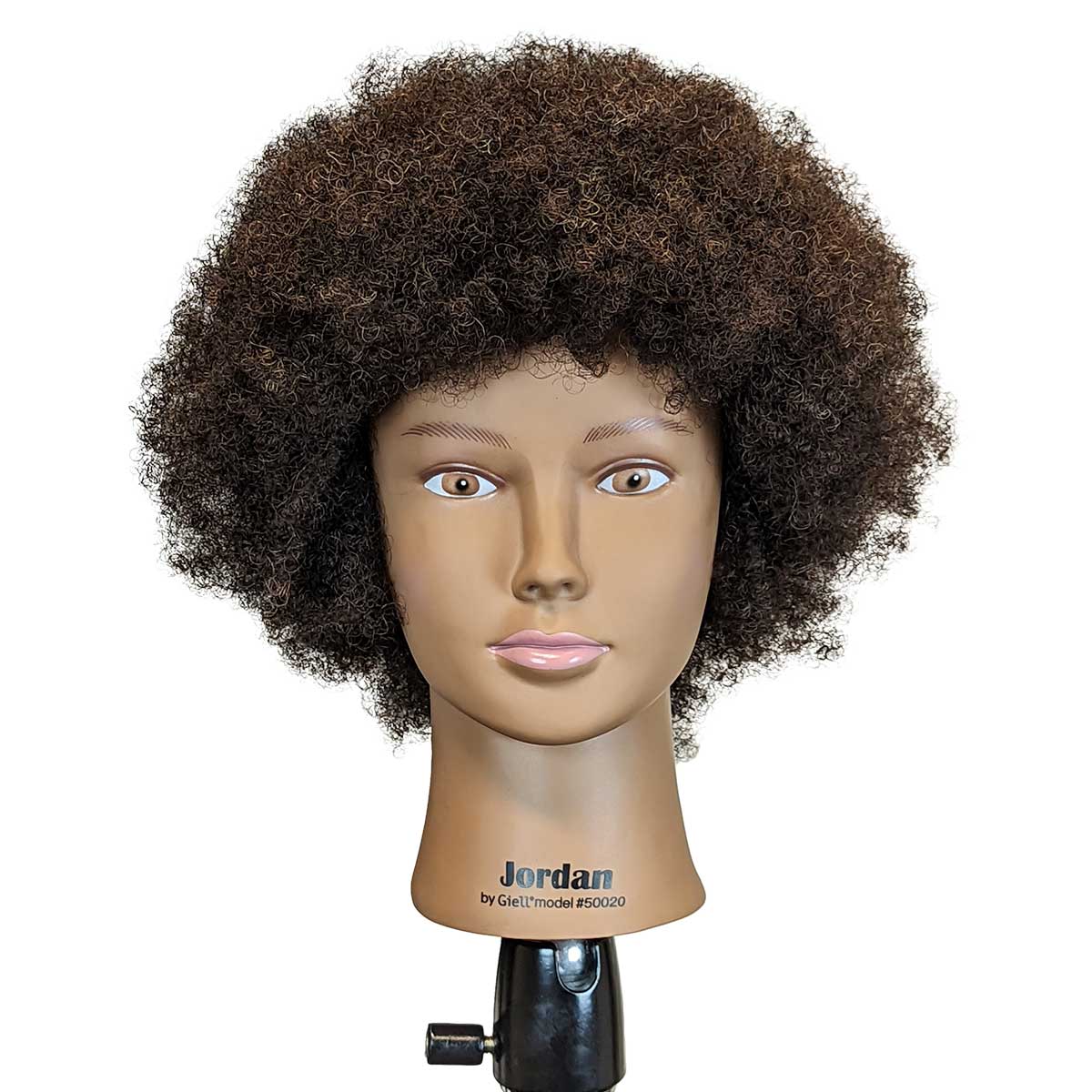 Jordan 16" Afro Style Black 100% Human Hair Cosmetology Mannequin Head by Giell