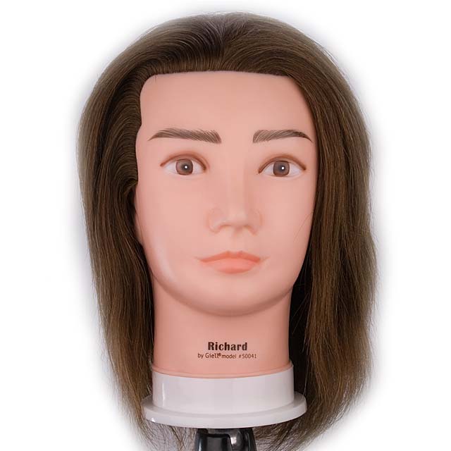 Richard 17" Male 100% Human Hair Cosmetology Mannequin Head by Giell