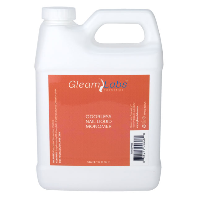 32 fl oz Odorless Acrylic Nail Liquid Monomer by Gleam Labs