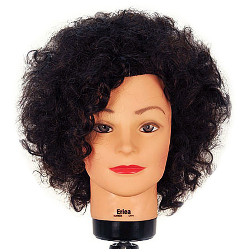Erica 16 Remy Naturally Curly 100% Human Hair Cosmetology Mannequin Head by  Celebrity at