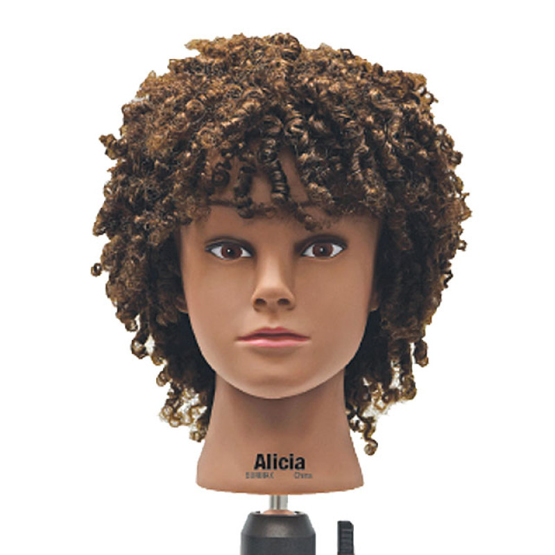 Alicia 100% Textured Human Hair Cosmetology Mannequin Head by