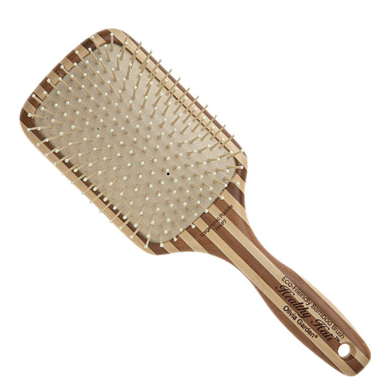 Large Ionic Paddle Hair Brush Eco-Friendly Bamboo by Olivia Garden at  