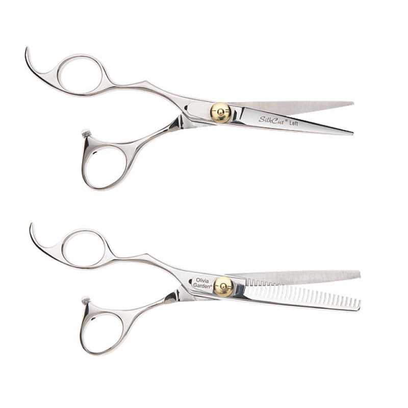 Silk Cut 5 3/4 Left-Handed Hair Cutting Shears and 6 Thinners Set by  Olivia Garden at