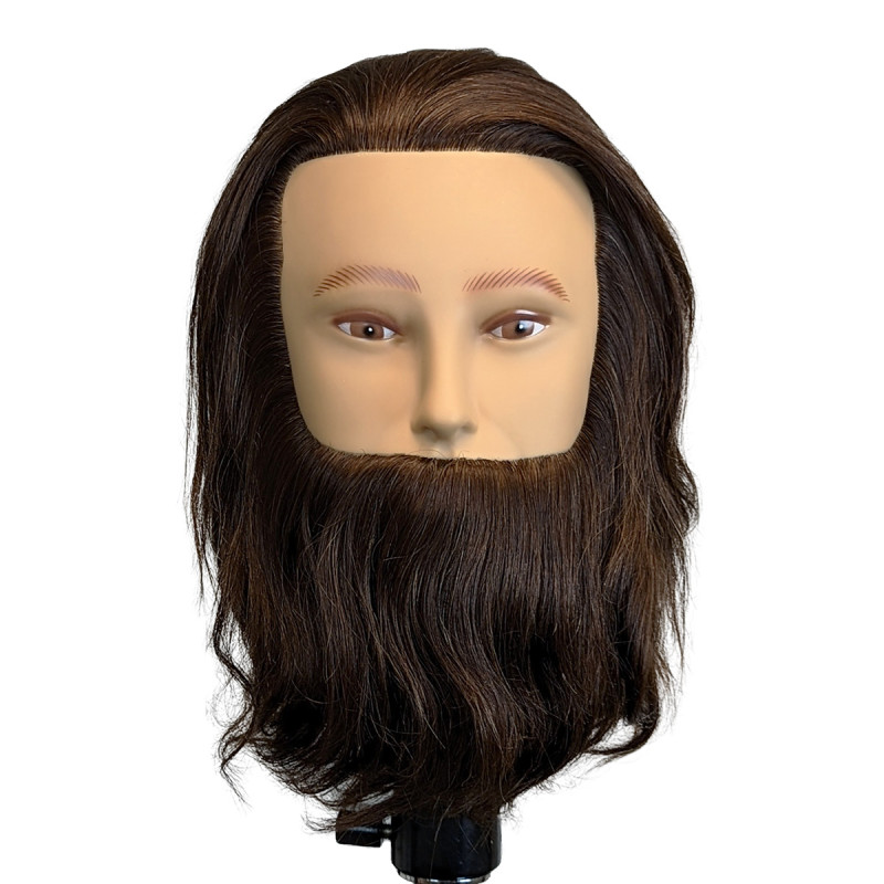 Marcel Mannequin Head Male w/Beard Premium 100% Human Hair at