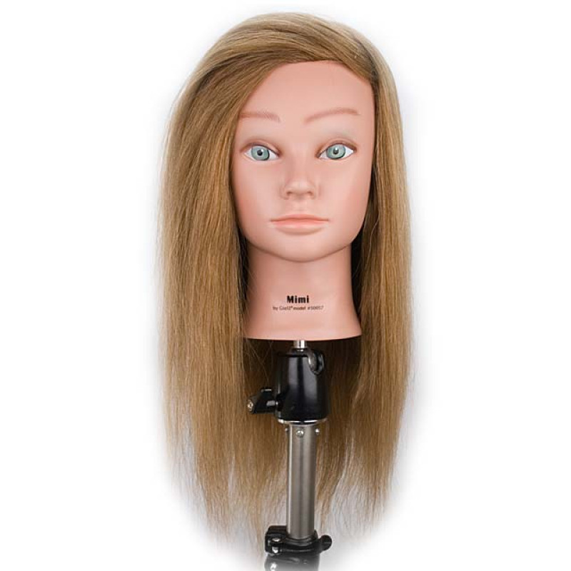 human hair mannequin head blonde