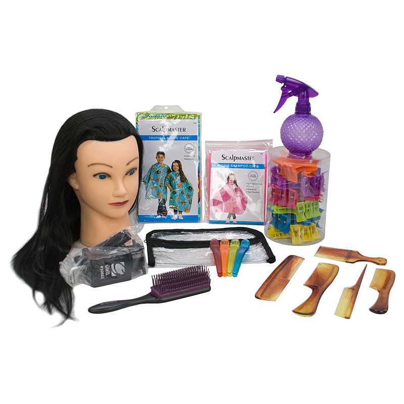 Children's Hairdresser Styling Kit with 1 Mannequin Doll Head by Giell at  