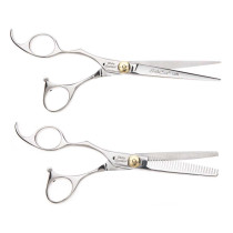 Image 1 - Silk Cut 6 1/2" Left-Handed Hair Cutting Shears and 6" Thinners Set by Olivia Garden at Giell.com