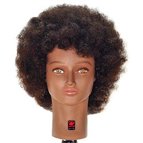 Image 1 - Jordan 16" Afro Style Black 100% Human Hair Cosmetology Mannequin Head by Giell at Giell.com