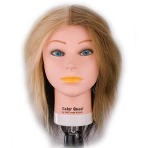 Image 1 - Color Quad 18" 100% Human Hair Coloring Cosmetology Mannequin Head by Giell at Giell.com