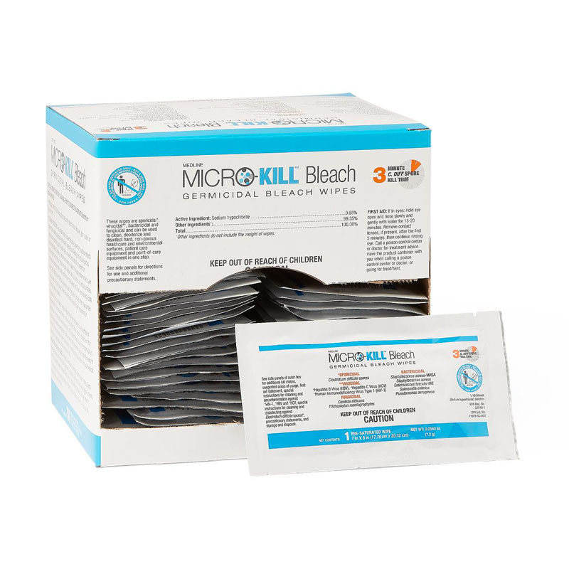 Image 1 - Micro-Kill Bleach Germicidal Disinfectant Wipes 50/pk Individually Wrapped