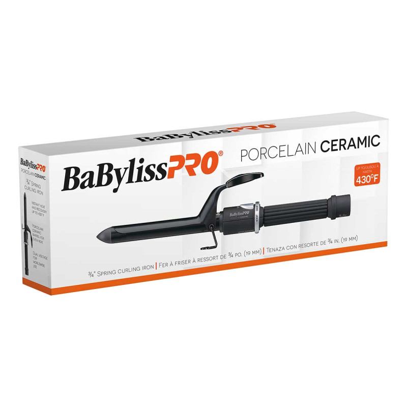 Image 2 - 3/4" Spring Curling Iron Porcelain Ceramic by BaByliss Pro at Giell.com