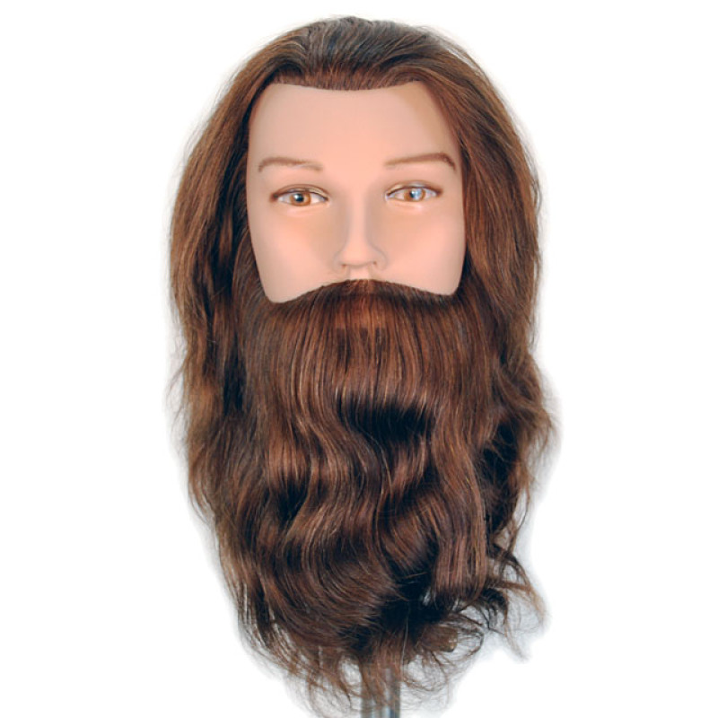Image 1 - Marcel 16" Male Bearded Cosmetology Mannequin Head 100% Human Hair by Giell at Giell.com