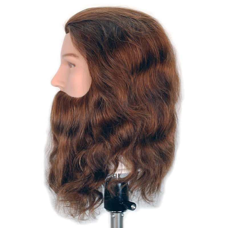 Image 2 - Marcel 16" Male Bearded Cosmetology Mannequin Head 100% Human Hair by Giell at Giell.com