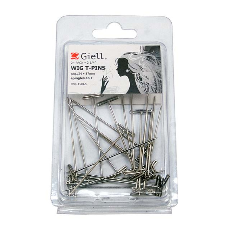 Image 1 - 24-pack Wig Steel T-Pins 2-1/4" by Giell at Giell.com