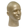 Image 1 - EPS Foam Male Mannequin Head Form for Display - Tan at Giell.com